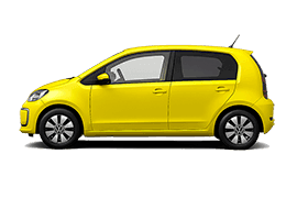 Volkswagen e-Up compact electric car — side view, 180px