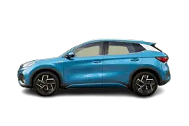 Side profile of the BYD Atto 3 / Yuan Plus, detailing the long wheelbase and roofline for optimal interior space.