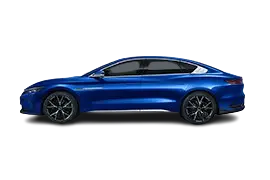 Side profile of the BYD Han EV highlighting its coupe-like roofline and long wheelbase