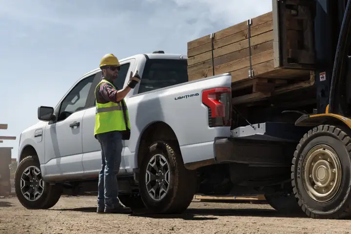 Ford F-150 Lightning electric truck cargo and towing overview