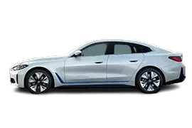 BMW i4 side profile electric sedan dimensions and aerodynamics