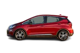 Side profile of the Chevrolet Bolt EV 60 kWh (2017–2021), showing its tall stance, compact footprint, and long-range capability with EPA-estimated 238 miles of range.
