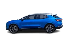 Chevrolet Equinox EV side profile, electric crossover SUV with 2954 mm wheelbase, two-tone roof, 85 kWh Ultium battery, 319 miles EPA.