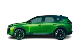 Side profile of the Citroën e‑C5 Aircross electric crossover showing 230 mm ground clearance, 210 hp front motor, and 160 kW DC fast charging.