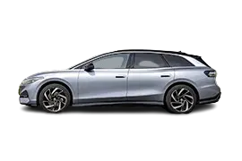 Volkswagen ID.7 Tourer side profile with 2,971 mm wheelbase, 86 kWh battery, and 200 kW fast charging.
